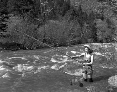Girl fishing, c.1935 by George Lytle Beam